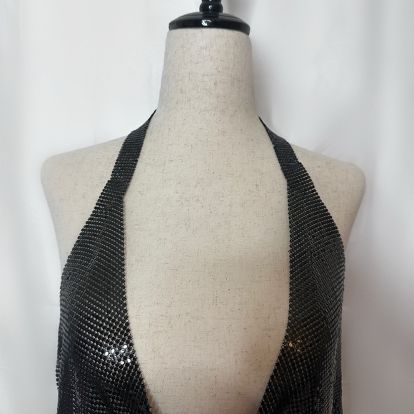 Zara Metallic Shiny Halter Mesh backless dress. - Picture 5 of 5